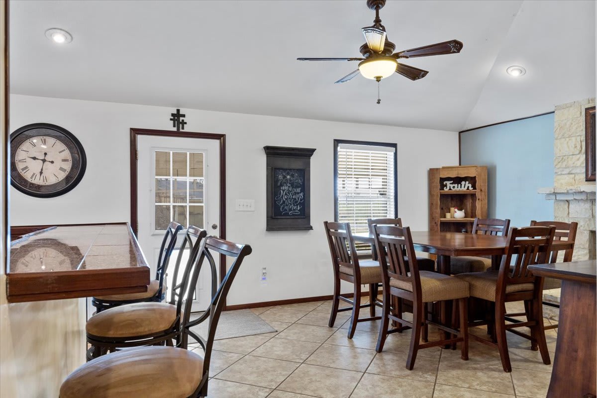 dining room view of multi-generational home near San Antonio TX